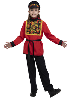 Подростковый карнавальный костюм Вестифика для мальчика Хохлома р 140-146
