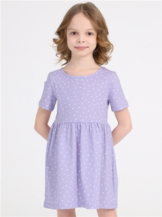 Платье детское Апрель 1ДПК4291001н, белые пятнышки на светло-сиреневом, 92
