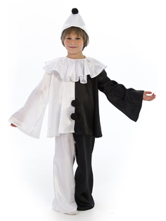 Карнавальный костюм детский Вестифика Пьеро, белый, черный, 128