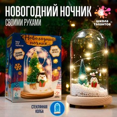 ШКОЛА ТАЛАНТОВ Набор для творчества Новогодний ночник с игрушкой, пингвин