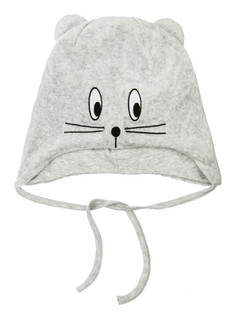 Шапка детская трикотажная для мальчиков PlayToday, серый меланж, 48