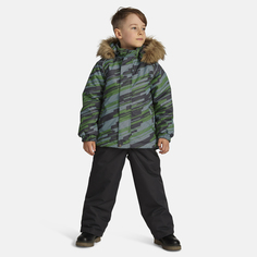 Комплект верхней одежды детский Huppa WINTER, зеленый рисунок, темно-серый, 128