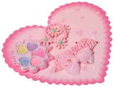 Набор детский Выбражулька: повязка, тени для век, клипсы, браслет, кольцо, сердце, цветной