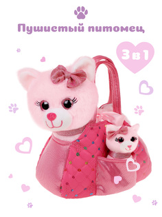 Мягкая игрушка Fluffy Family в сумочке Кошка и котенок, 682149