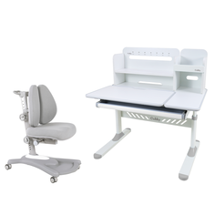 Парта с надстройкой + кресло, Cubby, Nerine + Fortuna Grey