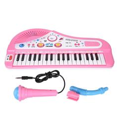 Детский синтезатор Тусик 36 клавиш розовый