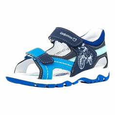 Сандалии для мальчика Котофей сине-голубые размер 29