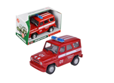 Машина 9076-E "Внедорожник" Пожарная охрана 01, на батарейках, в коробке Playsmart