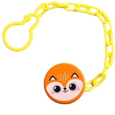 Прищепка-держатель для соски-пустышки Лисёнок, на цепочке