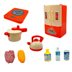 Игровой набор Sharktoys Кухня с плитой и холодильником, 9 элементов