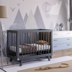 Кроватка для новорожденного Lilla - модель Aria темно-серая