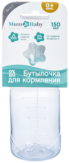 Бутылочка для кормления детская классическая, 150 мл, от 0 мес., цвет бирюзовый Mum&Baby