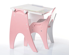 Набор детской мебели TECH KIDS стул, стол, мольберт Трансформер Буквы Цифры розовый