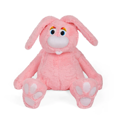 Мягкая игрушка Тутси Заяц Сережа розовый, игольчатый