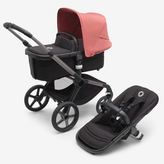 Детская коляска 2 в 1 Bugaboo Fox5 на шасси Grey black Sunrise red