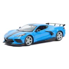 Игрушечная машинка Maisto Chevrolet Corvette Stingray Coupe (High Wing) 2020, 1:18, синяя