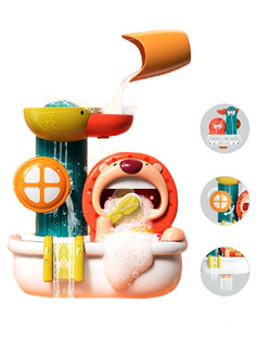 Игрушка для купания StarFriend в ванной водопад с животными мыльные пузыри, на присосках
