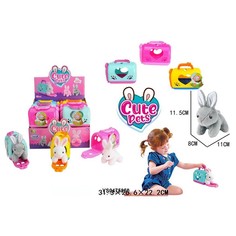 Игровой набор 5025DR Зайчик в переноске 12 шт в кор. No Brand