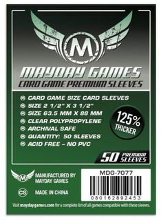 Протекторы для настольных игр Mayday Premium Card Game 63,5x88 - 50 штук