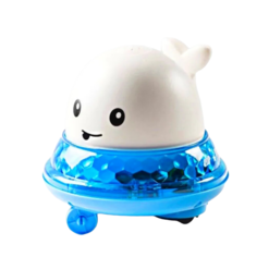 Детская игрушка для ванной Кит, фонтан с подсветкой и звуком, белый No Brand