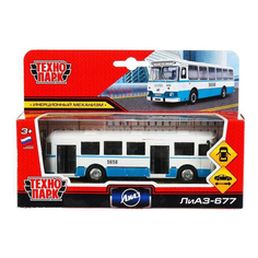 Машинка Технопарк Автобус Лиаз-677 бело-голубой 15 см