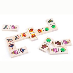 Домино "Игрушки", деревянное, 28 деталей Томик