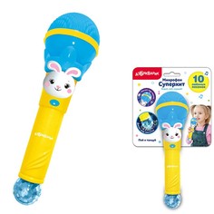 Микрофон Суперхит, Азбукварик, "Пой и танцуй" 10 песенок (голубой)