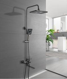 Душевая стойка со смесителем FRAP H71-9 F2471-9 Оружейная сталь Faop