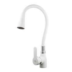 Смеситель для кухни MELODIA Ostessa гибкий излив, 2 режима MDV40617White