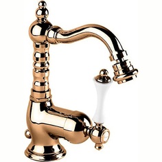 Cezares Margot Смеситель на биде однорычажный c донным клапаном цвет бронза ручки белый (M