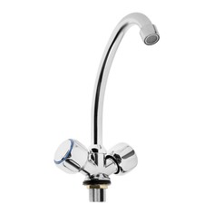 Смеситель для кухни "БЕЛЫЕ КОЛОДЕЗИ" V338M TYE-1043,вентильный,излив 150 мм