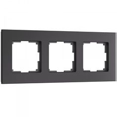 Рамка для розетки / выключателя на 3 поста Werkel W0033108 Senso черный soft-touch