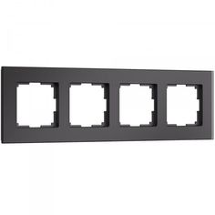 Рамка для розетки / выключателя на 4 поста Werkel W0043108 Senso черный soft-touch