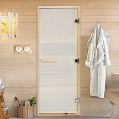 Дверь для бани и сауны Сатин, размер коробки 190х70 см, липа No Brand