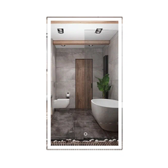 Зеркало для ванной с подсветкой, настенное, Air Glass, "Valled", 45 х 80 см