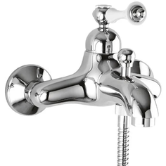 Cezares Margot Смеситель для ванны и душа однорычажный цвет хром ручки белый (MARGOT-VM-01