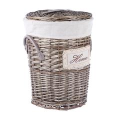 Корзина для белья Mercury с крышкой 50x38x38 см серый + коричневый