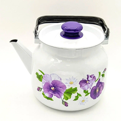 Чайник Лысьвенские эмали, Анютины глазки, 3,5 л No Brand