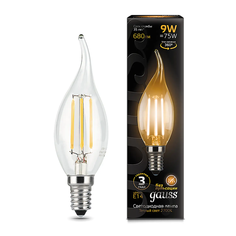 Упаковка ламп 10 штук Лампа Gauss Filament Свеча на ветру 9W 680lm 2700К Е14 LED