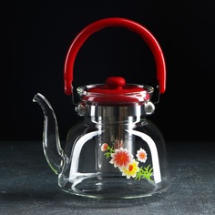 Чайник заварочный «Цветочная фантазия», с металлическим ситом, 1,4 л No Brand
