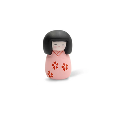 Сувенир мини куколка КОКЭСИ 10см, ручная работа, розовый (made in Japan) Hatamoto