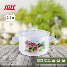 Кастрюля HITT Деревня 1,45 л цилиндр. с эмал. кр.
