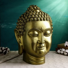 Фигура "Голова Будды" золото, 43х30х20см Хорошие сувениры