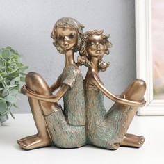 Сувенир полистоун "Дети - Дружба" под бронзу 21х8х21 см No Brand