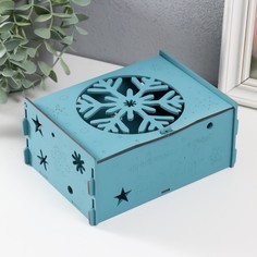 Шкатулка "Снежинка" лазурь 13х17х8 см (набор 6 деталей) No Brand