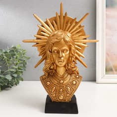Сувенир полистоун бюст "Африканка и нимб с лучами" золото 27,5х20,3х9 см No Brand