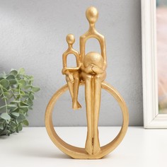 Сувенир полистоун "Отцы и дети. Абстракция" золото 7,5х14,3х26 см No Brand