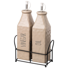 Набор из 3 предметов Емкости для масла и уксуса Crumpled 400 мл, 6.5х6.5х24.5 см Lefard