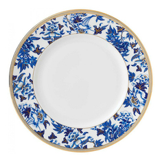 Тарелка для вторых блюд Wedgwood Гибискус 27 см сине-белая