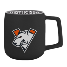 Кружка Virtus.pro с логотипом матовая чёрно-серая